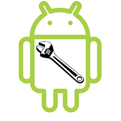 android-logo met moersleutel